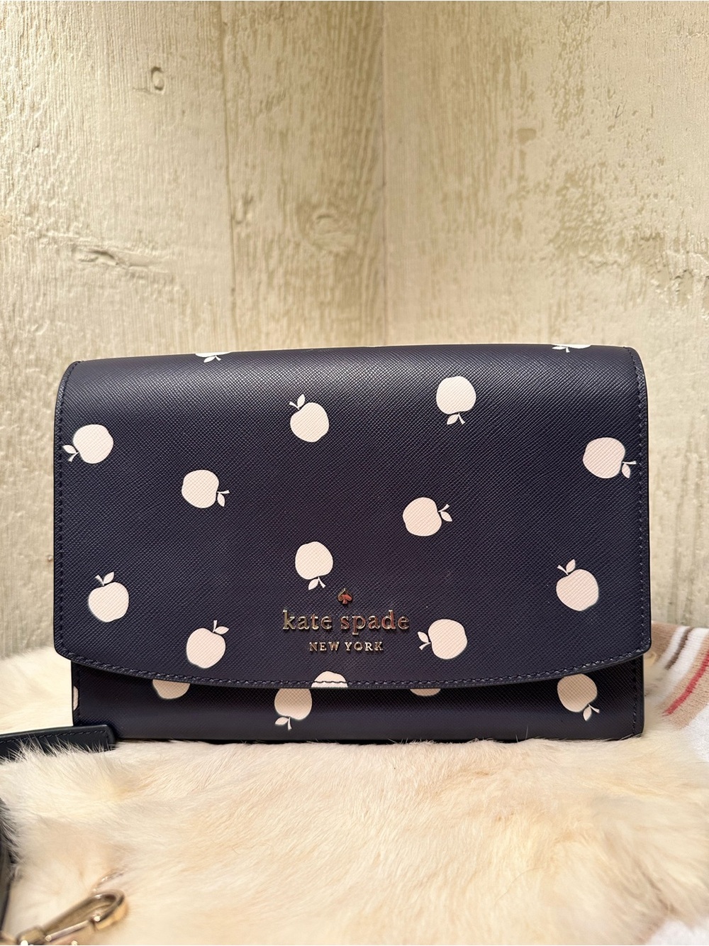 Kate Spade Apple Carson Orchard Convertible Bag - Navy/White